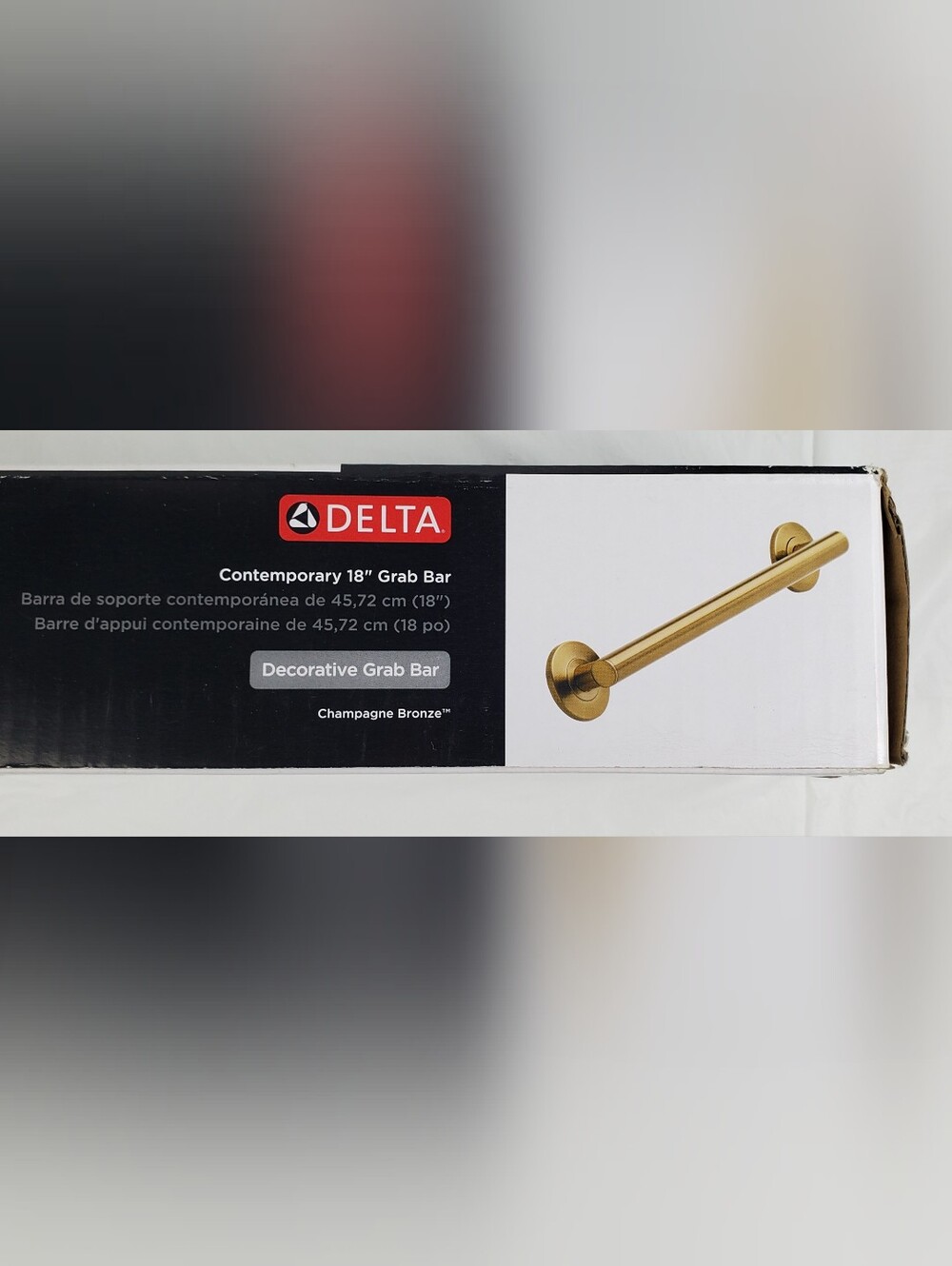 Delta 18" Contemporary Grab Bar Champagne Bronze ADA Compliant 41818-CZ - NEW